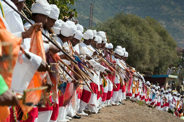 Orthodox priests during the Timkat festival